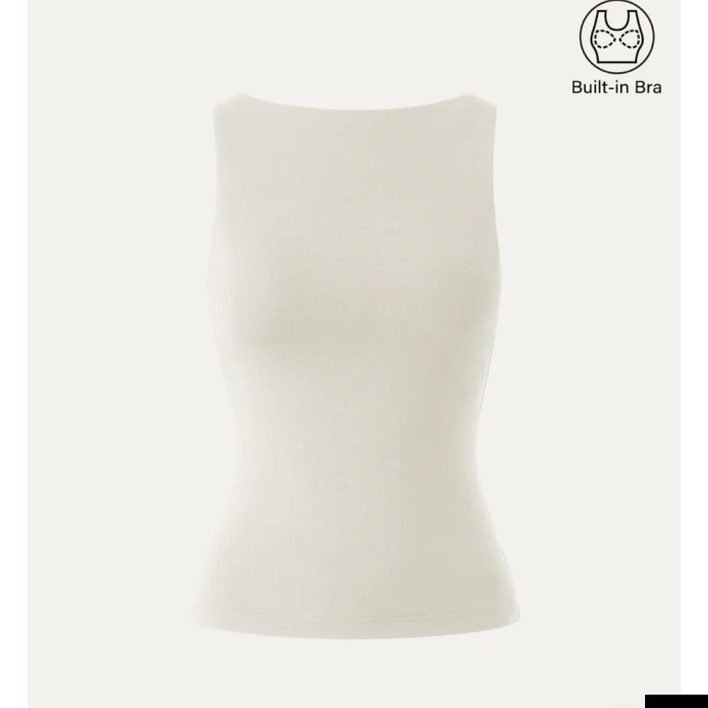 OGL Ivory Tank Top with Built-in Bra